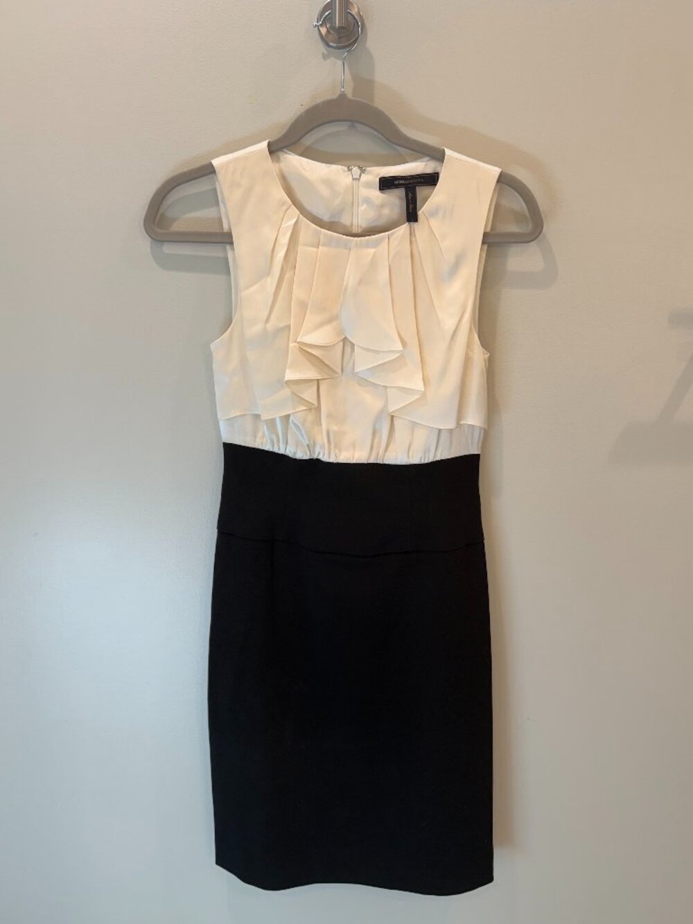 BCBGMAXAZRIA Black and Cream Sleeveless Dress